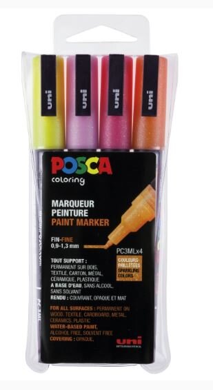POSCA CORNER PC3M-4 GLIT-R�DLI