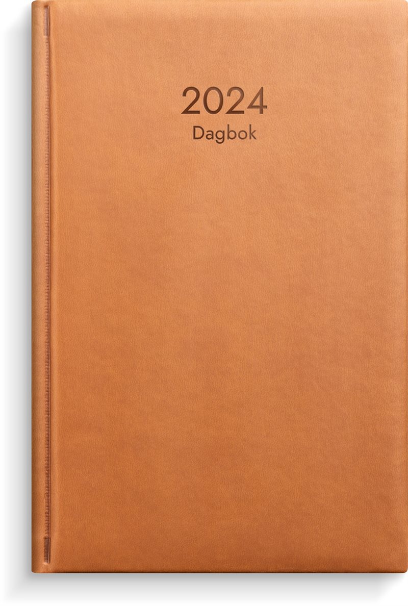 Kalender 2024 Dagbok cognac konstläder