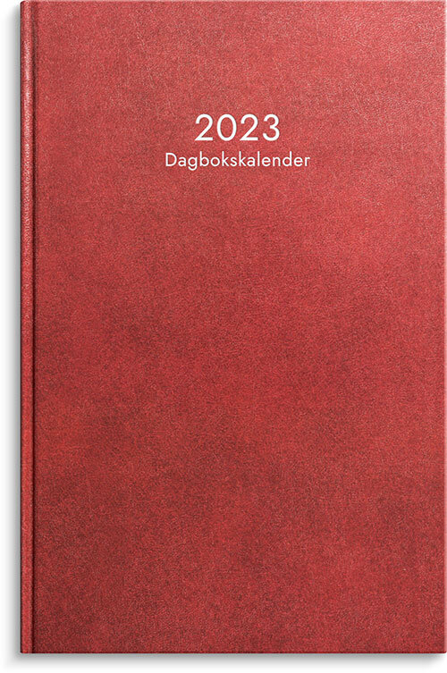 Kalender 2023 Dagbokskalender rött konstläder
