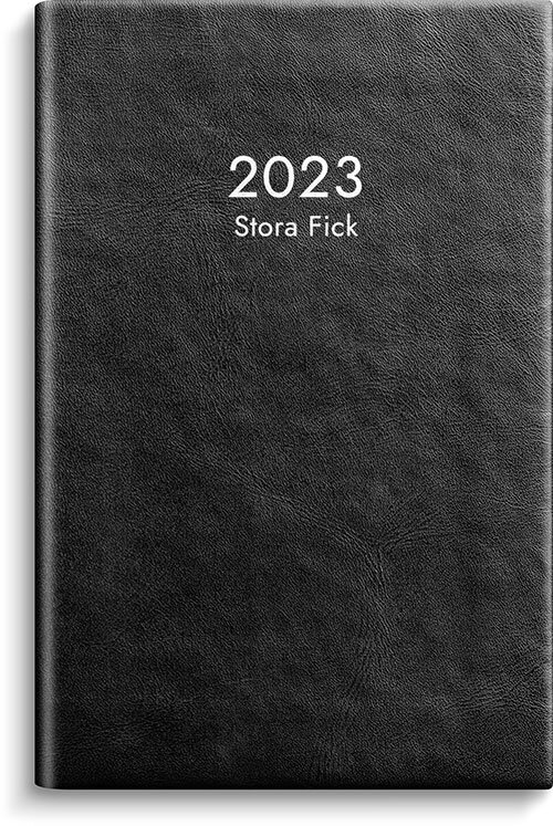 Kalender 2023 Stora Fick svart konstläder