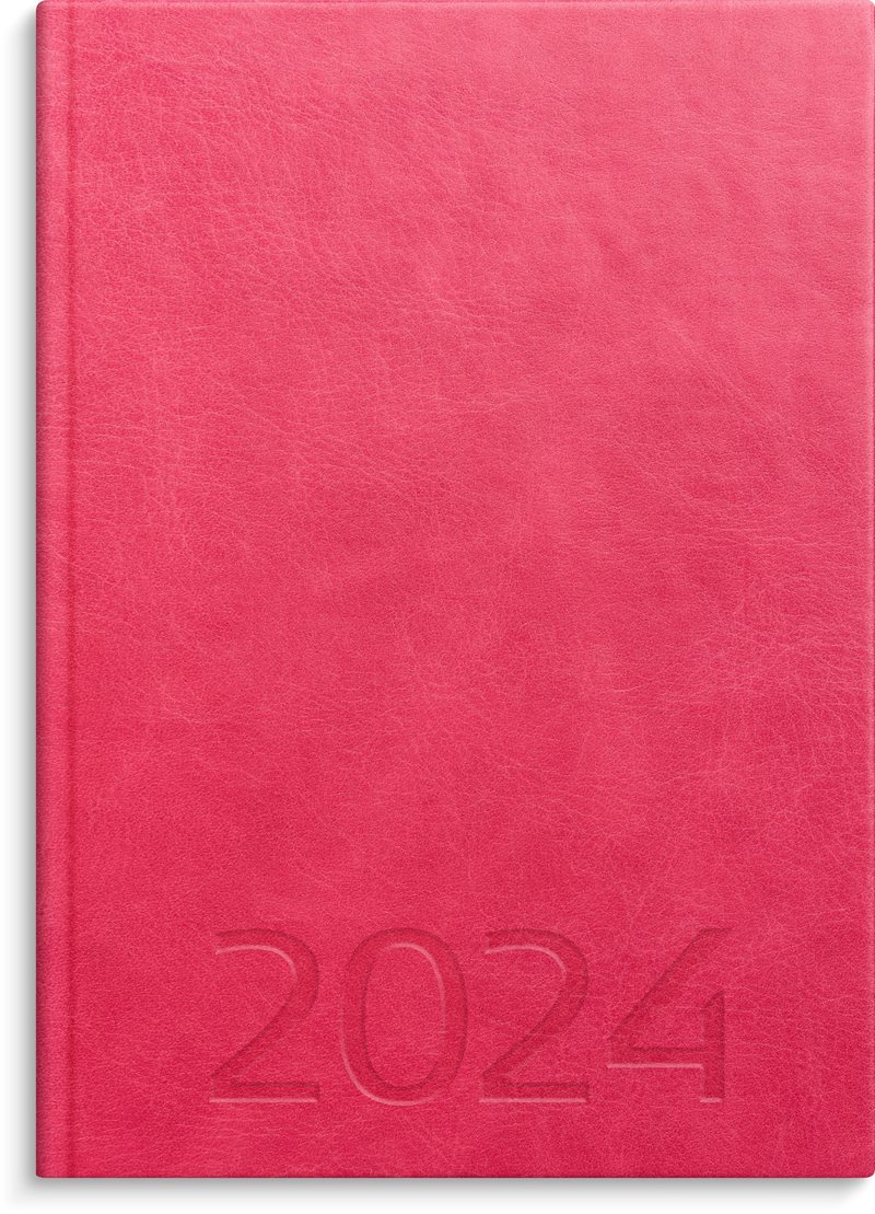 Kalender 2024 Weekly A5 rosa konstläder