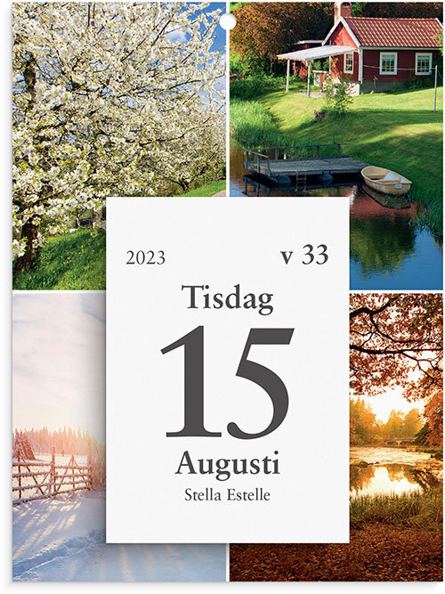 Kalender 2023 Väggplån med dagblock Årstiderna