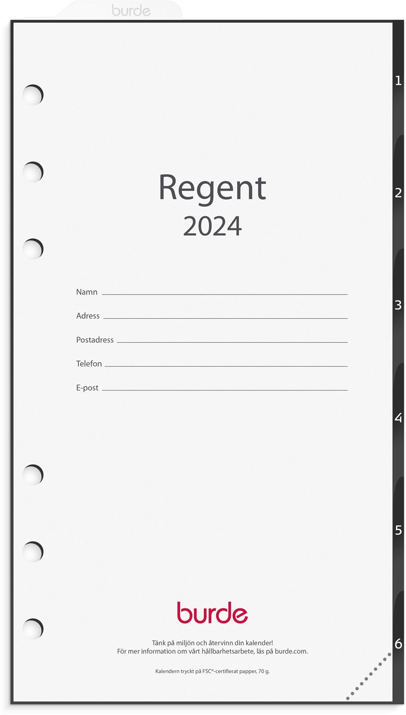 Kalender 2024 Regent grundsats