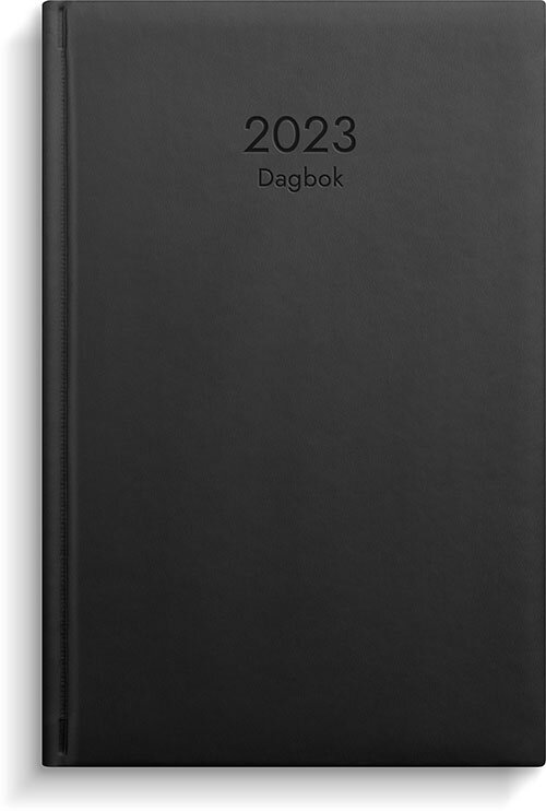 Kalender 2023 Dagbok svart konstläder