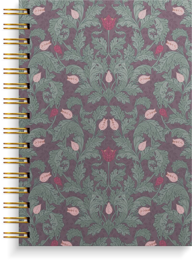 Notebook A5 burgundy flowers