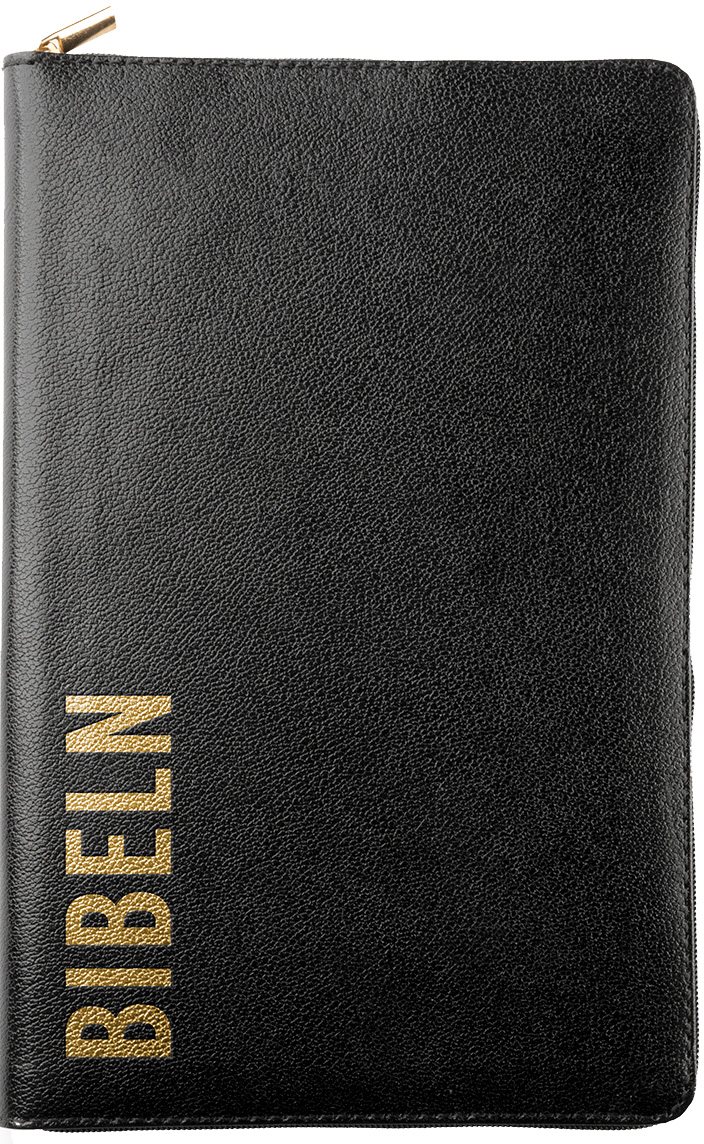 Bibel 2026 Slimline - Bonded leather Svart med dragkedja