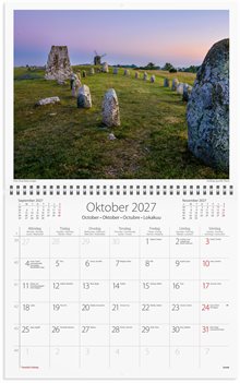 Väggkalender Sweden 2027 med kuvert
