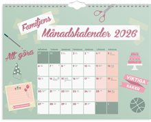Familjekalender 2026 Familjens månadskalender