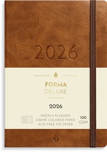 Kalender 2026 Liten Veckokalender Forma Deluxe brun