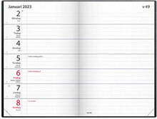 Kalender 2023 Fickagenda svart konstläder