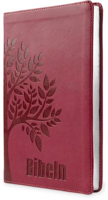 Bibel 2026 Slimline - Konstskinn röd